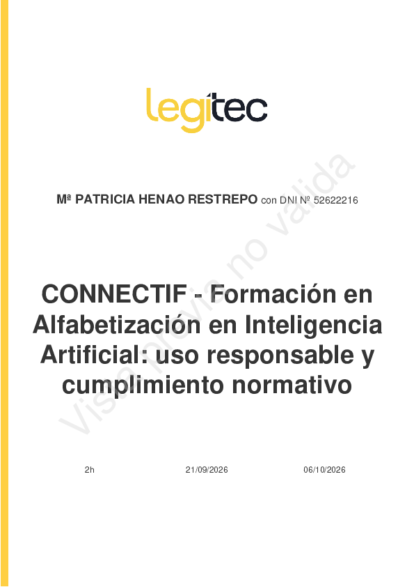 Certificado de Mª PATRICIA HENAO RESTREPO